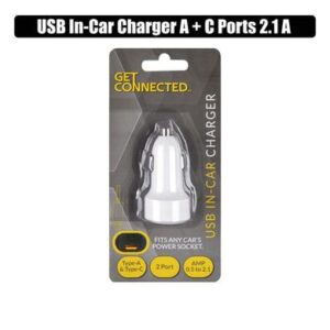 Usb in-car charger a + c ports 2.1a