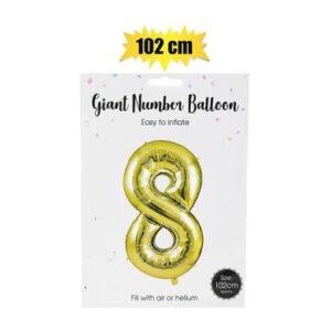 Balloon helium foil gold 8 102cm f-04