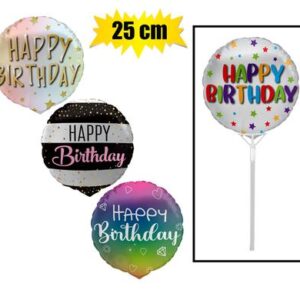 Balloons a/fill bday asstd 25cm
