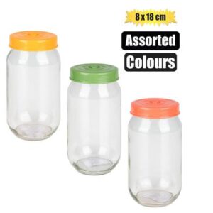 Storage-jar gls assort.col 8x18cm