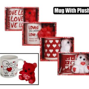 Mug occasions love w/plush asstd