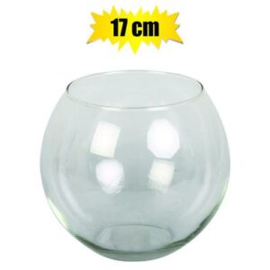 Vase glass florist ball 14.5x17.5cm clea