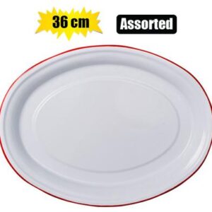 Plate enamel 36cm oval