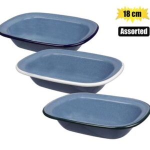 Pie dish enamel 18cm oblong