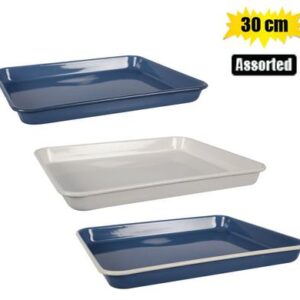 Tray 27x30cm enamel rectangular