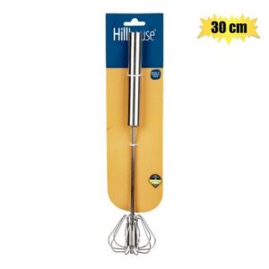 Egg-whisk s/s 30cm rotary push