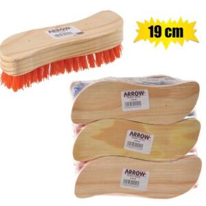 Scrubbing brush wooden back 19cm s-shape