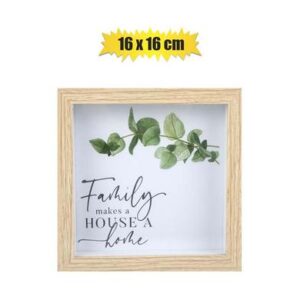 Plaque mdf family in home 16x16cm