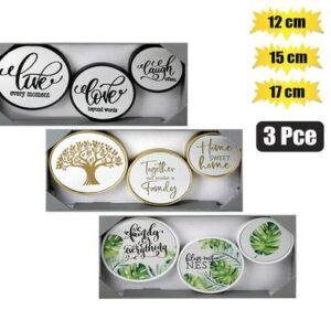 Mirror wall pl 3pc set w/words asstd