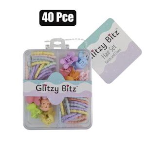 Hair band & claw clip set asstd 40pce