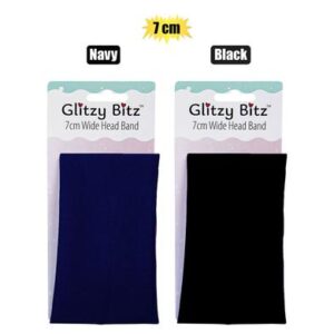 Hair band 7cm wide black/navy