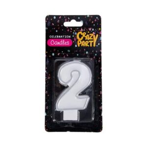 Candle birthday single number-2 silver