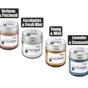 Candle in holder gls w/mtl lid revive