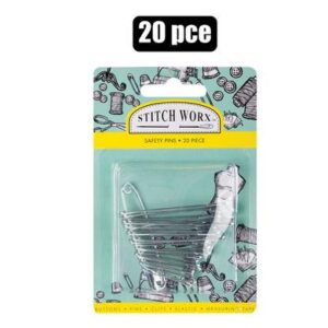 Haberdashery safety pins 20pc asstd
