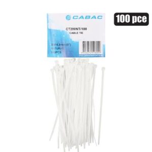 Cable-ties 4.8x200mm white 100's bulk