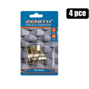 Hook moulding brass plated 4pce