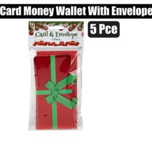 Xmas cards money wallet w envelope 5pc