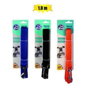 Pet dog-lead nylon asstd-color 23x1800mm