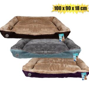 Pet bed rectangle "fur" 100x90x18cm