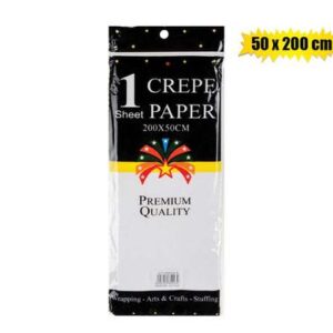 Paper crepe sheet white 50x200cm