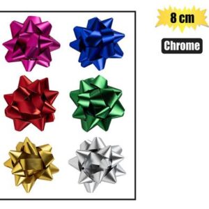 Gift-bow chrome asstd colours 8cm