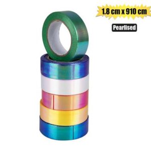 Gift ribbon pearlised 1.8x910cm ast cols