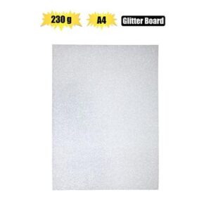 Art+craft a4 glitter board 230gsm silver