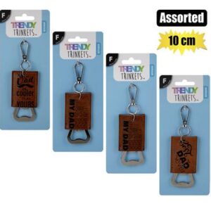 Keychain dad bottle opener w/words 10cm
