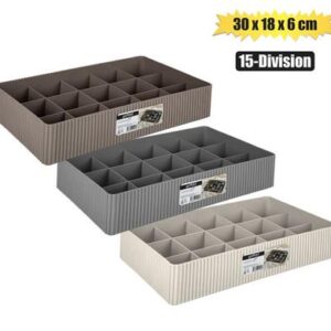 Organiser shell pattern 15-div 30x18x6cm
