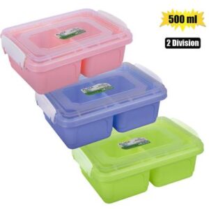 Lunch box 2-division 500ml clip lock