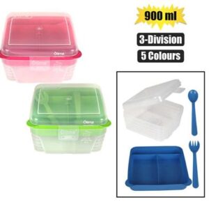 Lunch box 3-division meal box 900ml