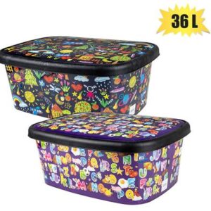 Storage box decorated flat 36l