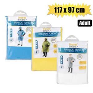 Raincoat poncho adult 117x97cm vinyl