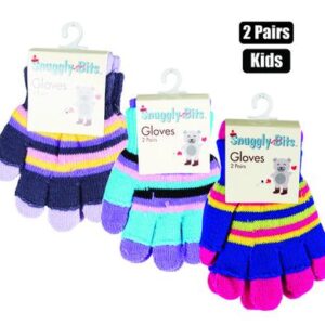 Gloves kids 2pair closed+open finger