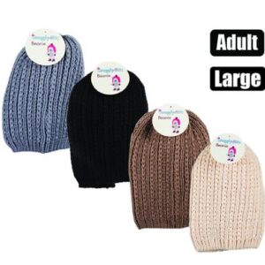 Beanie adult knitted large fit asstd