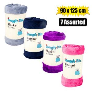 Blanket flannel fleece 90x125cm asstd