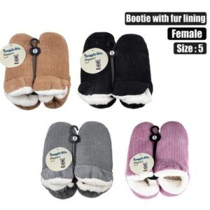 Slipper bootie with fur lining size 5