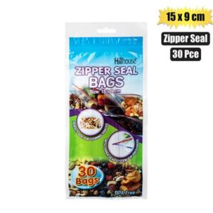 Disposable bag zipperseal 30pc 15x9cm