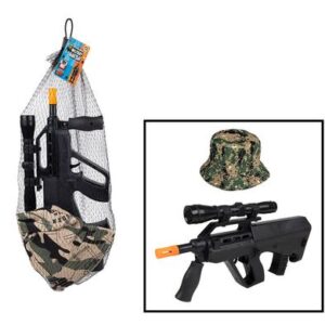 Gun rifle friction & military hat set