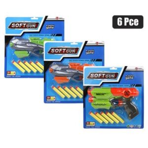 Gun foam dart bright 21cm, 6pc asstd