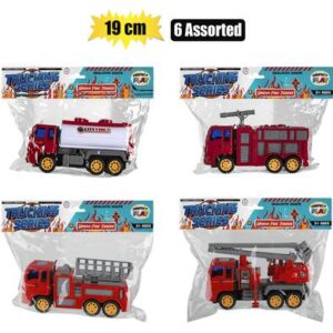 Vehicle friction fire truck asstd 19cm