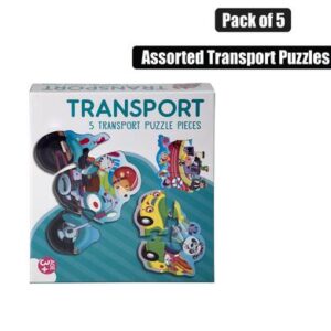 Puzzle jigsaw transport 19pc 5 asstd