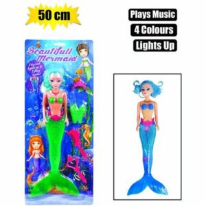 Doll mermaid light up tail & music 50cm