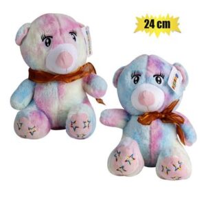 Plush bear pastel w/animated eyes 24cm