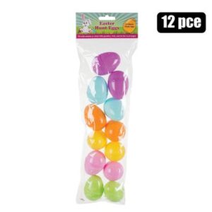 Easter hunt eggs plastic fillable 12pc