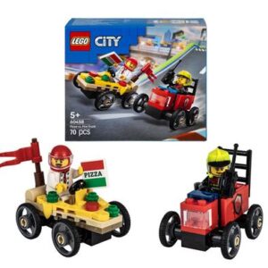 Lego 60458 pizza vs fire truck race car
