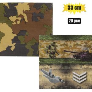Serviettes 2ply 33cm 20pc military